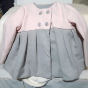 Baby Tahari Pink/grey Lined Dress  Coat sz 24 mos